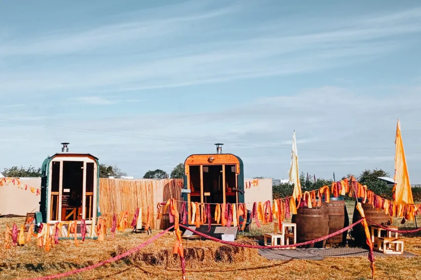 Inside the Barrel Sauna